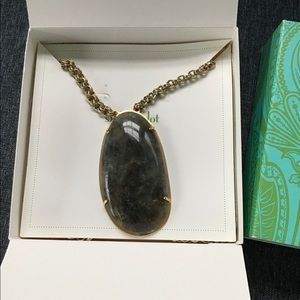 Stella and Dot Leona labradorite stone pendant(5a)